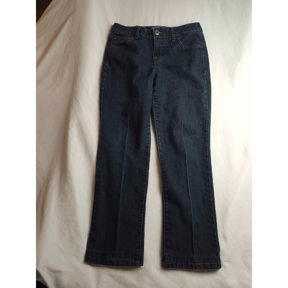 Bandolino Blu Jeans Womens Size 8P Blue Denim‎ Dark Wash Mandie Straight Leg